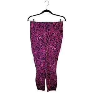 Lululemon Women's Pink Leopard Print Cropped Ankle Leggings Size 10